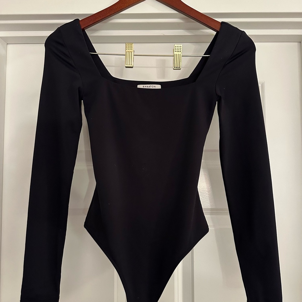 Aritzia Babaton Black Long Sleeve Bodysuit